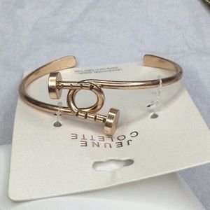 Antiqued Gold Tone Intertwined Cuff Bracelet